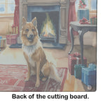 Finnish Spitz Cozy Christmas Glass Cutting Board