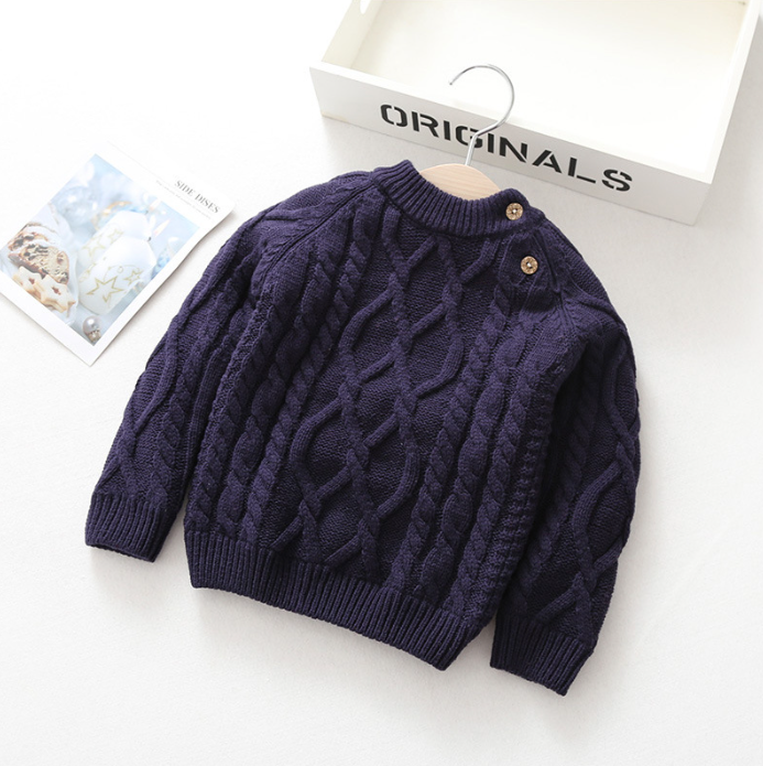 Sweater with Round Neck Knit Design (One Piece)