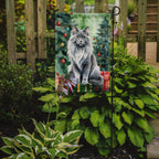 Nebelung Cat By the Christmas Tree Garden Flag