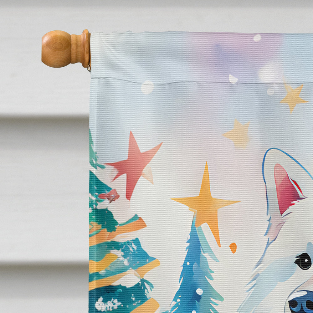 Samoyed Christmas House Flag