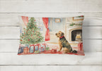Airedale Terrier Christmas Throw Pillow