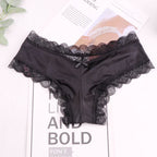 Youthful Triangle Panties with Lace Bow Design