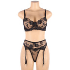 Lace Embroidered Bra Set