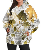 Women's Oversized Camouflage Hoodie with Maple Leaf Print | Streetwear
