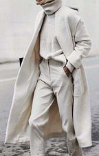 Loose Wool Gray Solid Color Coat for Commuters