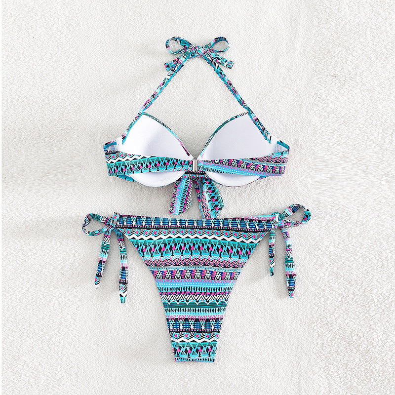 2023 Women's High-Waist Bikini with Neck Tie