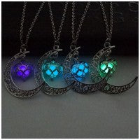 Glow-in-the-Dark Moon Necklace - Christmas & Halloween Gift
