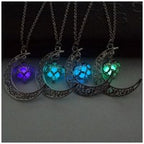 Glow-in-the-Dark Moon Necklace - Christmas & Halloween Gift