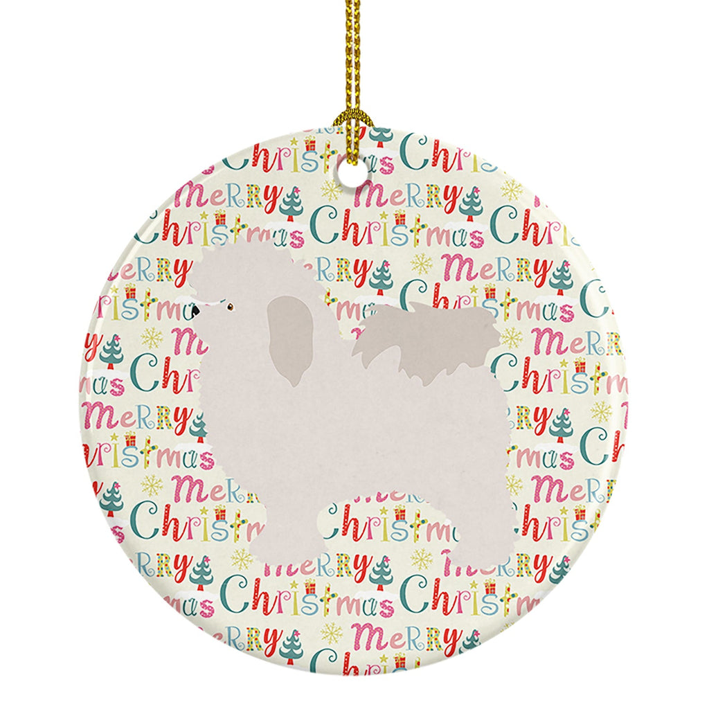 Bolognese Merry Christmas Ceramic Ornament