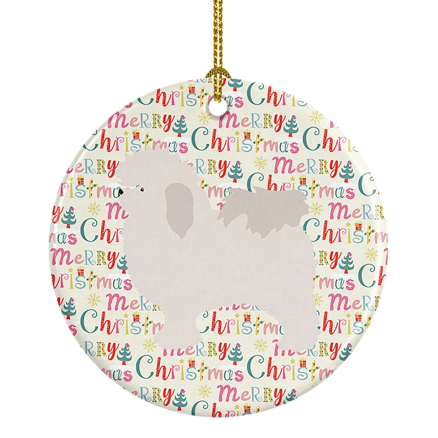 Bolognese Merry Christmas Ceramic Ornament