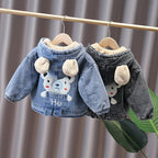 Thickened Plus Velvet Denim Jacket for Boys (Small/Medium)