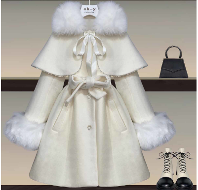 Oversized Women's Ocean Cape Coat Woolen Dress