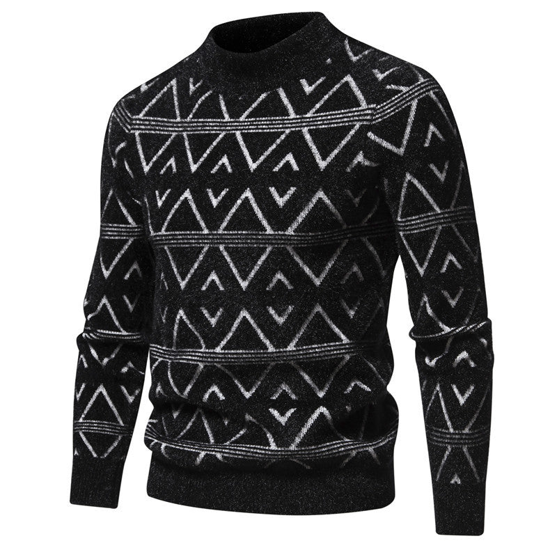 Men's Thick Round Neck Pullover Sweater | Streetwear