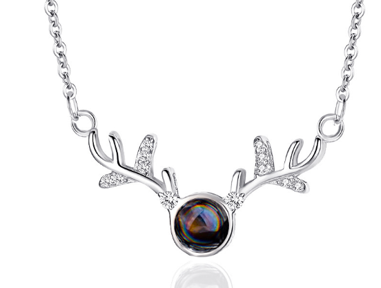 Christmas Birthday Gift, Antler Necklace