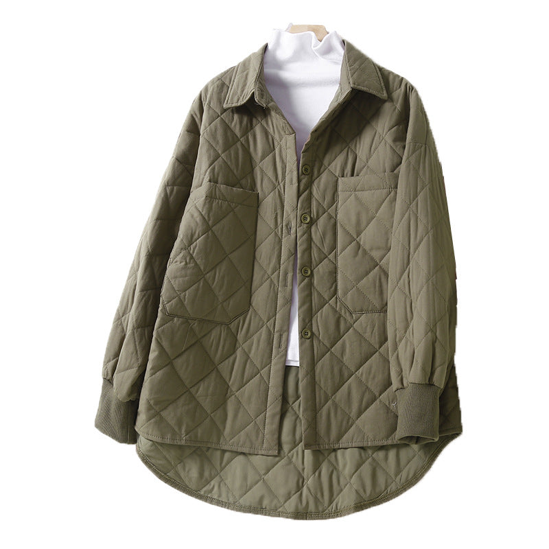 Reversible Winter Jacket with Pockets and Lapel