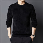 Casual Jacquard Crew Neck Undercoat Sweater