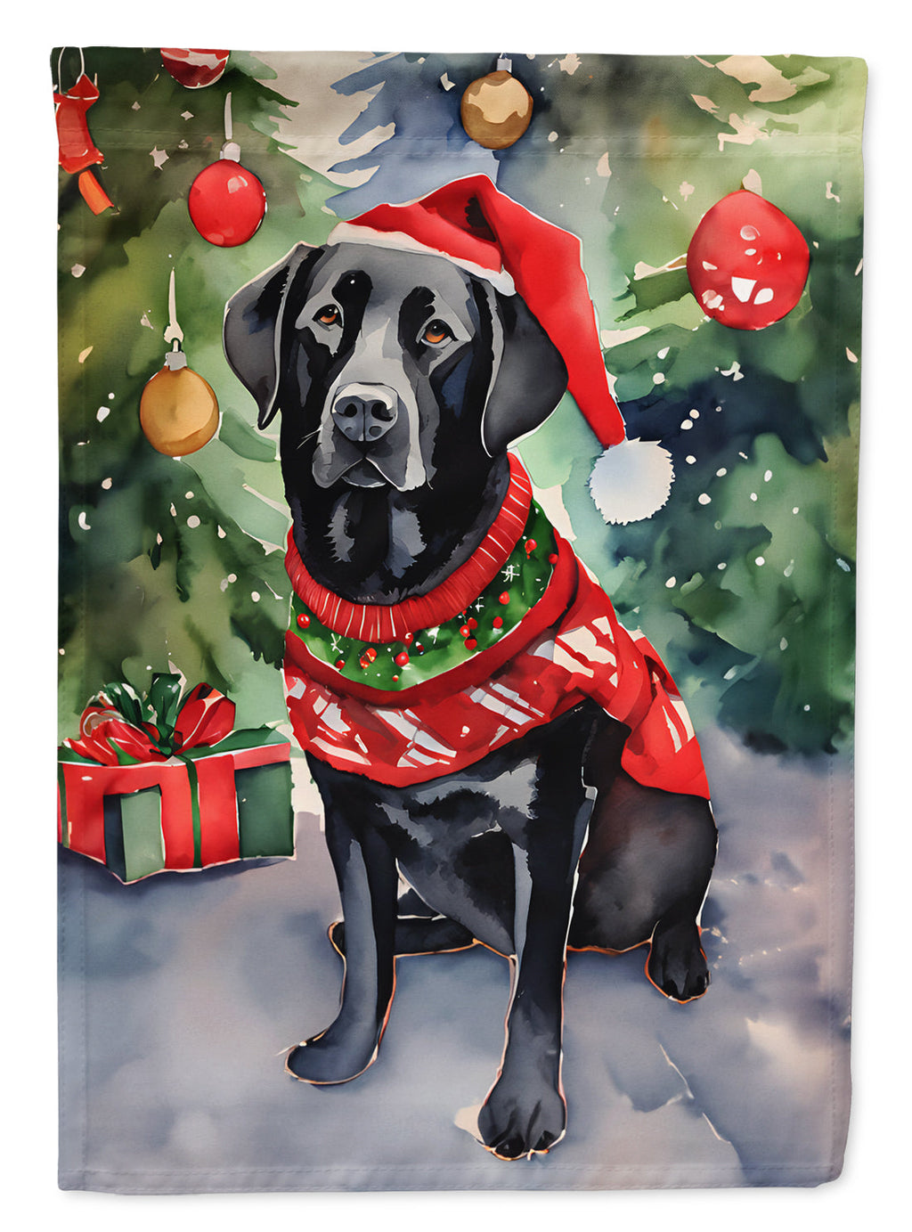 Black Labrador Retriever Christmas Garden Flag