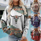 Vintage Western Style Women's Sweatshirt - Casual Pullover | Streetwear