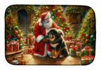 Tibetan Mastiff and Santa Claus Dish Drying Mat