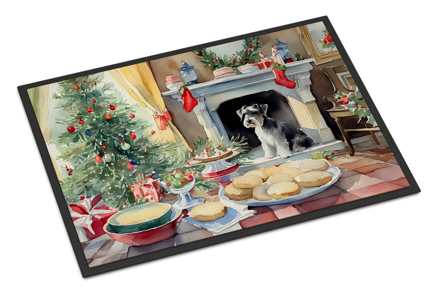 Schnauzer Christmas Cookies Doormat