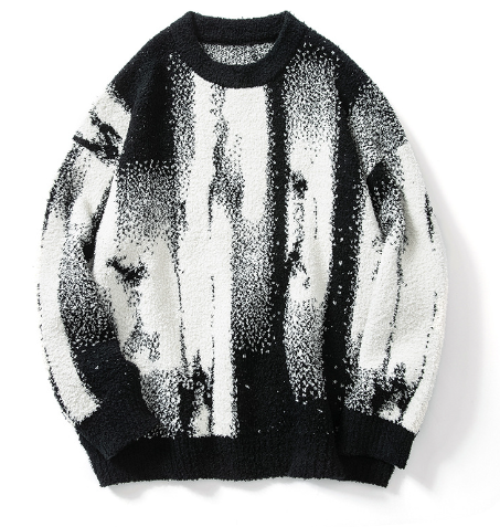 Design Oil Painting Color Matching Sweater Outfit
