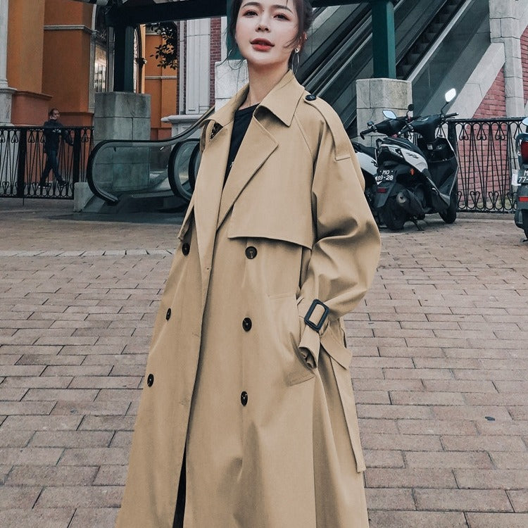 Mid-Length Women's Casual Windbreaker Coat Jacket