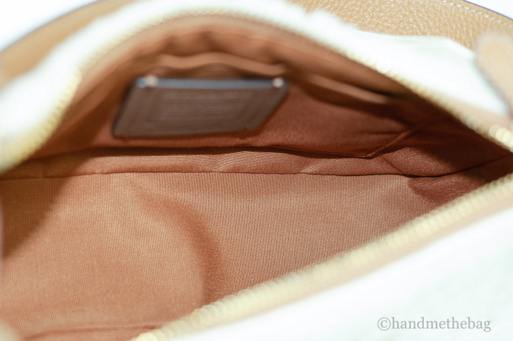 Coach Teri Small Shearling Leather Logo Motif Shoulder Bag