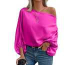 Women's Commute Diagonal Collar Asymmetric Pullover | Streetwear