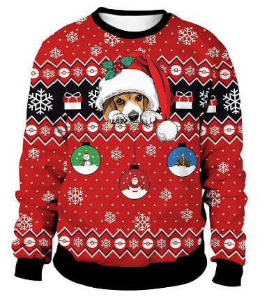 Women's Christmas Animal Print Round Neck Sweater