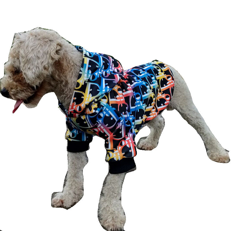 Colorful Letter Print Pet Hoodie Outfit