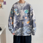 Men's Retro Tie Dye Casual Sweater