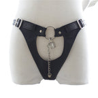 Women's Leather Pants and Bondage Underwear Set