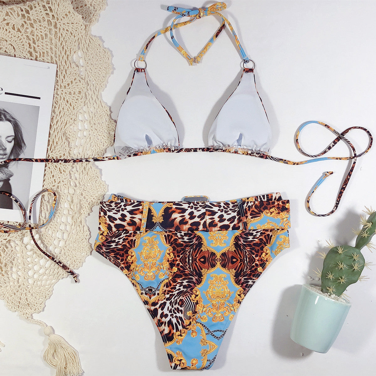 High Waist Printed Bikini Set for Women 2020