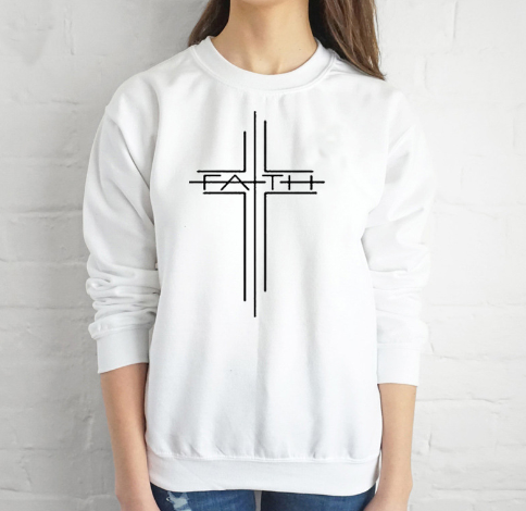 Faith Cross Graphic Women's Casual Sweatshirt | Streetwear