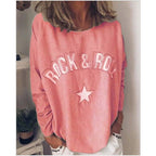 Women's Printed Round Neck Long Sleeve Sweatshirt | Streetwear