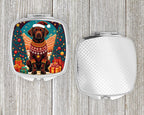 Chocolate Labrador Retriever Christmas Compact Mirror