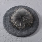 Casual Knitted Wool Beret Hat for Women (Autumn/Winter) | Embroidered Cap