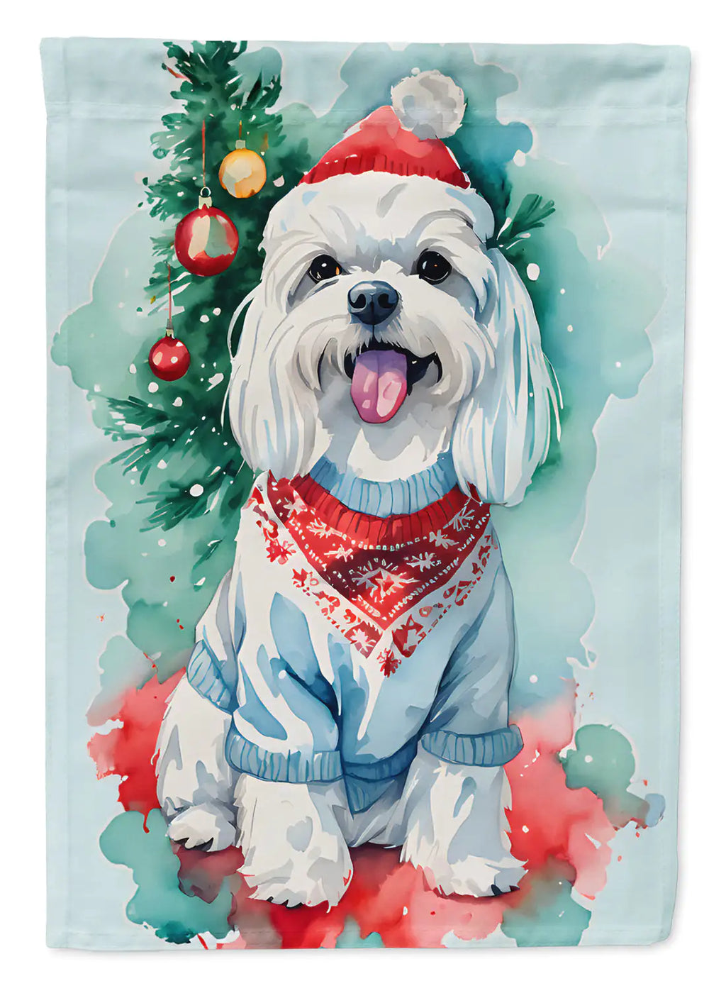 Maltese Christmas Garden Flag