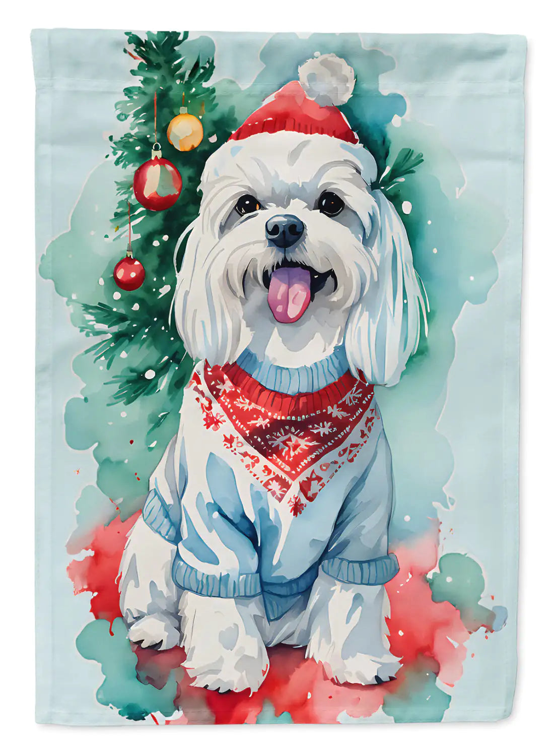 Maltese Christmas Garden Flag