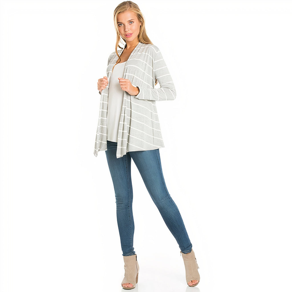 Stripe Cardigan -Grey