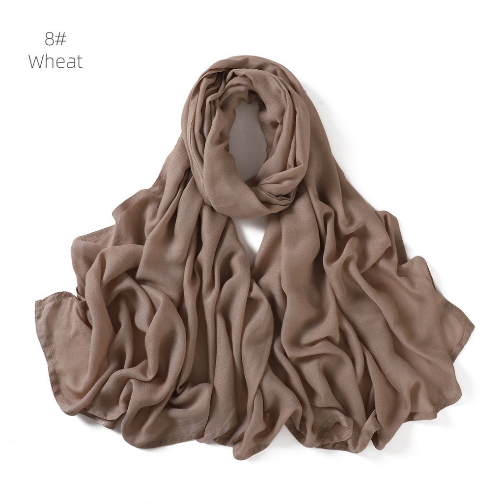 Solid Color Viscose Cotton Scarf for Muslim Women (One)