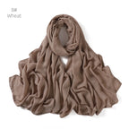 Solid Color Viscose Cotton Scarf for Muslim Women (One)