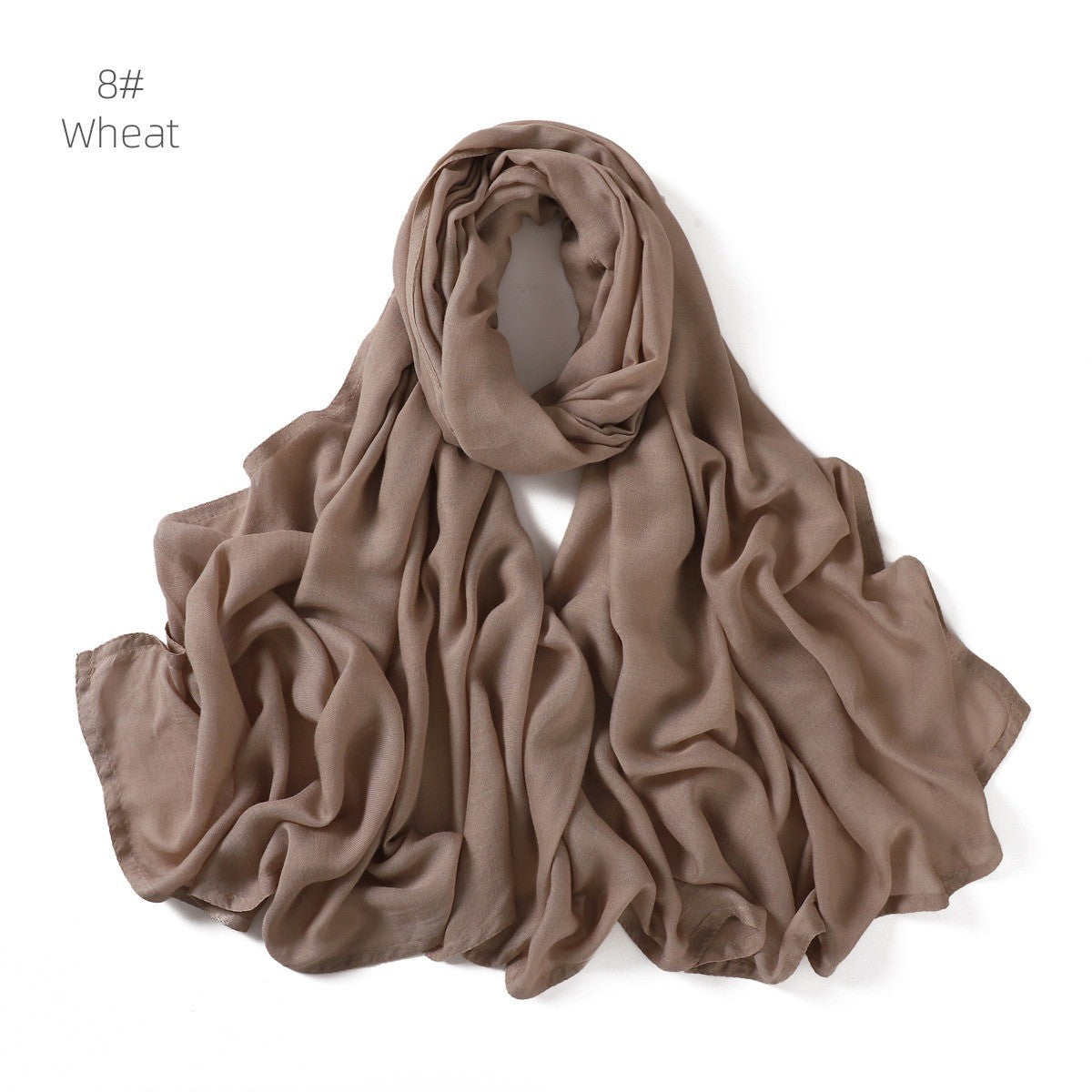 Solid Color Viscose Cotton Scarf for Muslim Women (One)