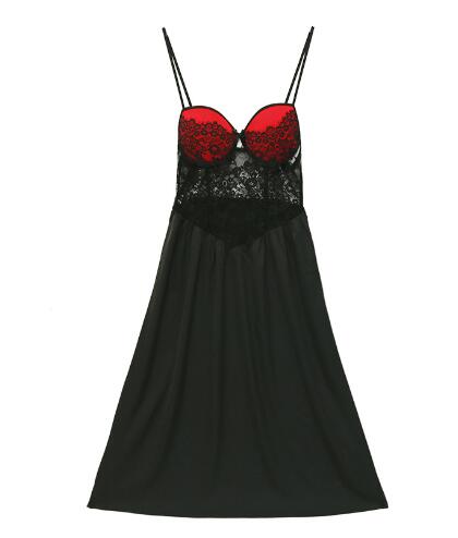 Plus Size Lace Lingerie with Underwire and Slip Dress