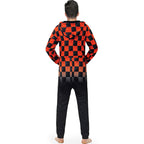 Long Sleeve Bodysuit with Black and Red Check Print