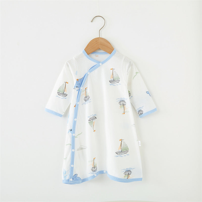 Baby Cotton Long Sleeve Romper for Summer Sleepwear