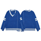 Blue RAF SIMONS Oversized V-neck Wool Sweater for All