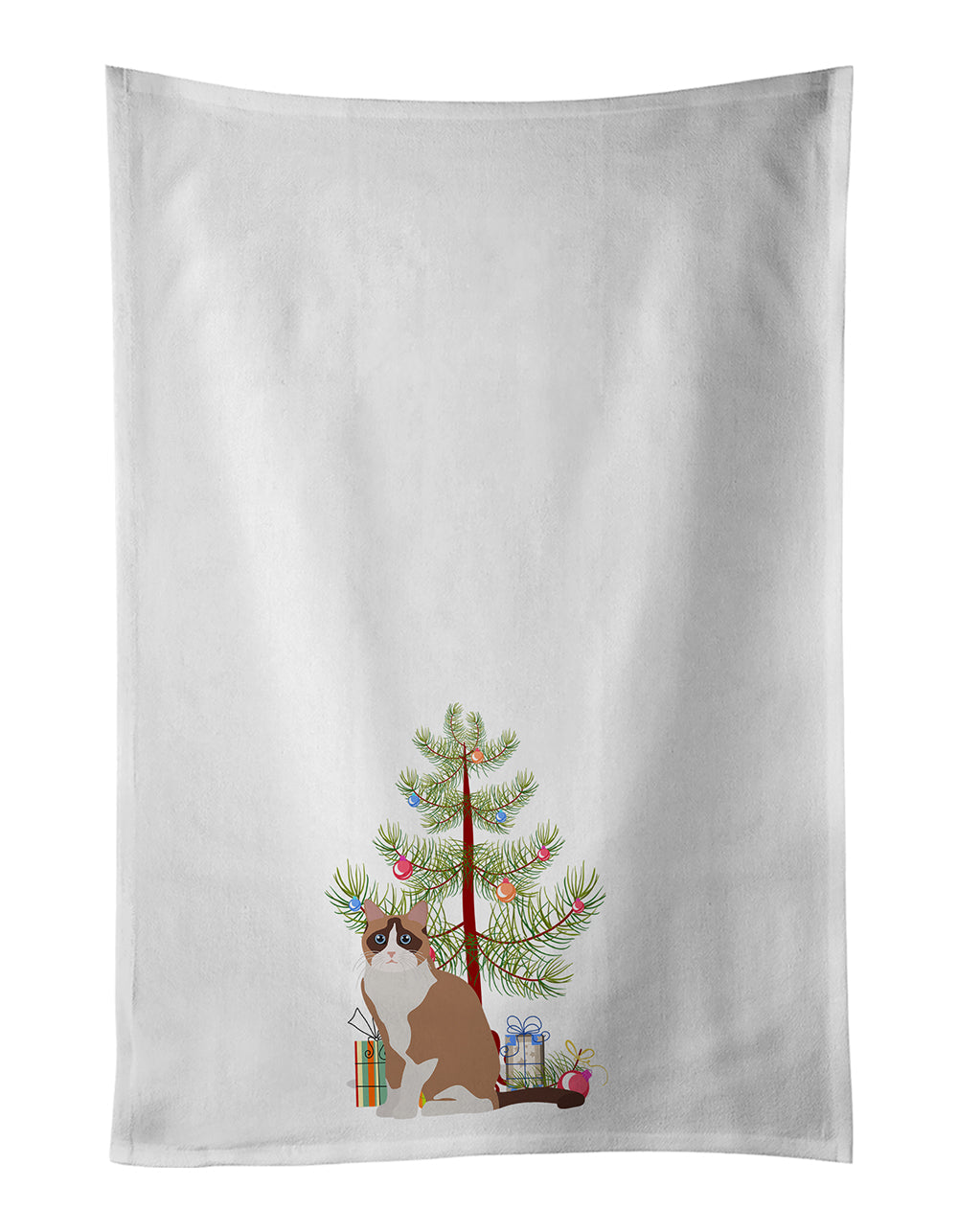 Snowshoe Cat Christmas Kitchen Towel Set of 2