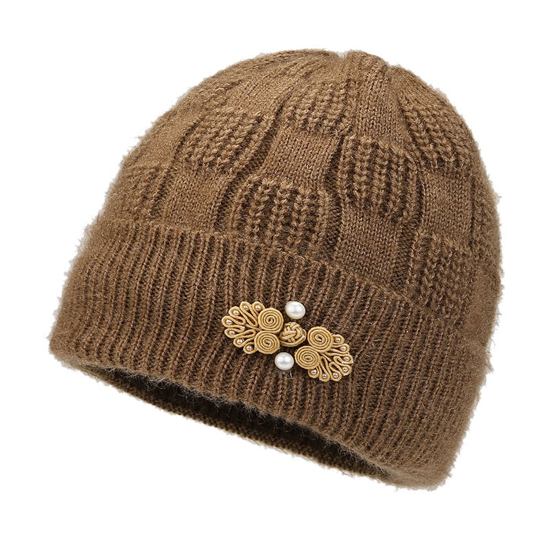 Fleece Lined Warm Padded Woolen Cap | Embroidered Cap