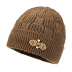 Fleece Lined Warm Padded Woolen Cap | Embroidered Cap
